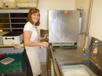 Kirsten washing the dishes