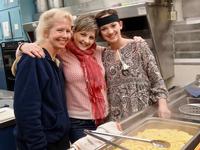 Allison cooking spaghetti with Julia & Daena helping