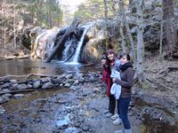 Checking out the waterfall near Sugar Pine