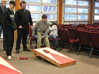 Ali checking things out at Corn Hole