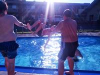 Ryan getting thrown in the pool