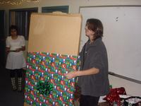 Justin, opening his HUGE present